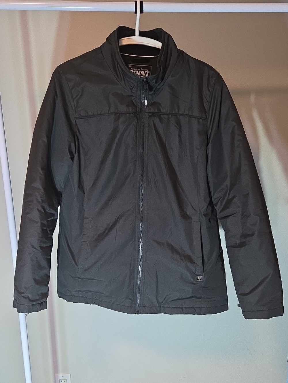 Point Zero Men's Black Lightweight Zip Jacket with Stand Collar